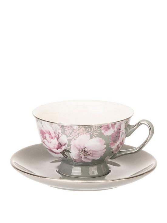 front image of catherine-lansfield-dramatic-floral-teacup-amp-saucer-set