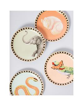 Product photograph of Yvonne Ellen Set Of 4 Ceramic Coasters - Animals from very.co.uk