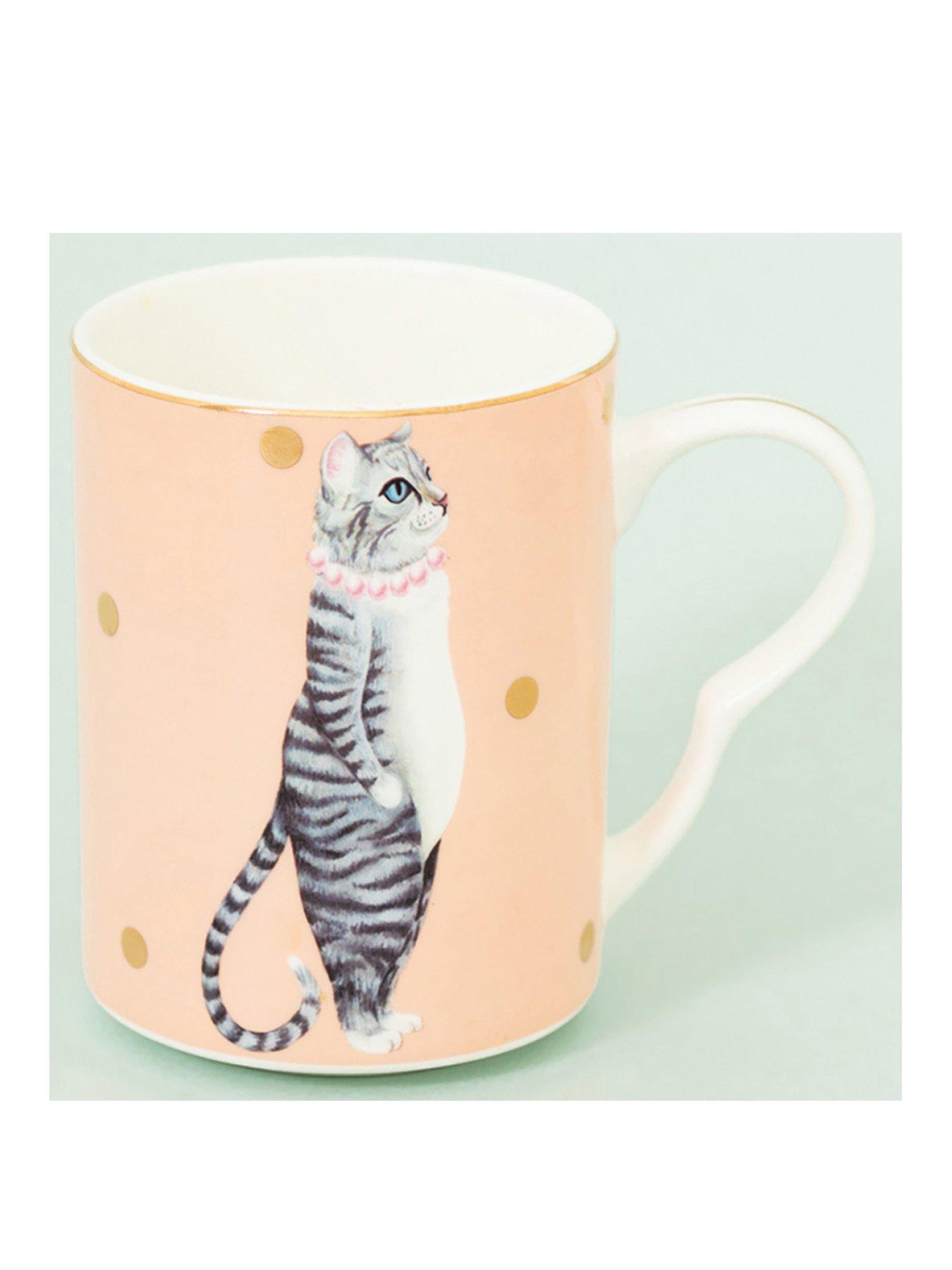 Product photograph of Yvonne Ellen Pussy Cat Medium Mug from very.co.uk