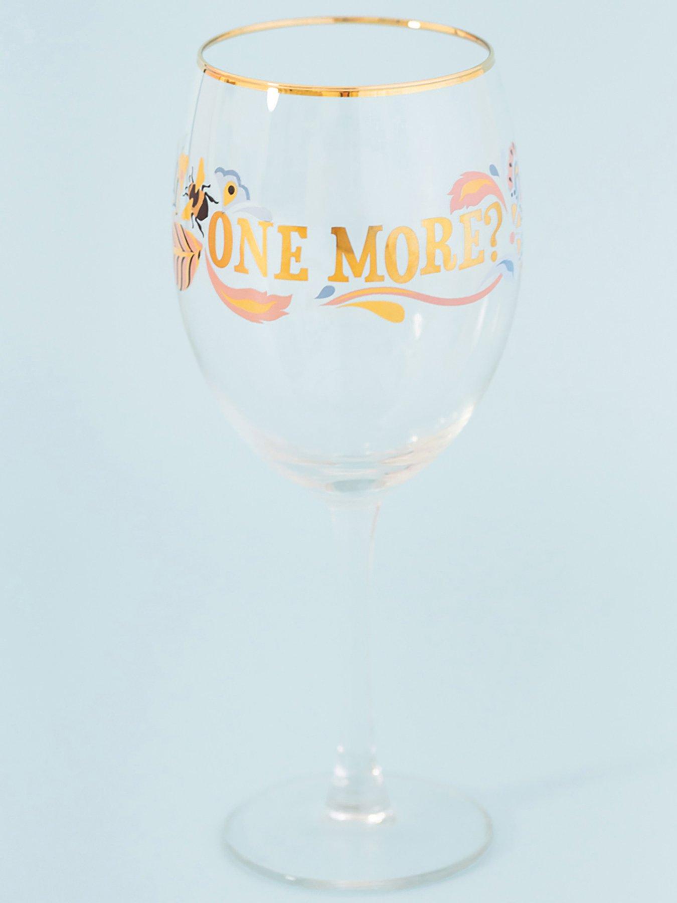 Product photograph of Yvonne Ellen Slogan Wine Glass from very.co.uk