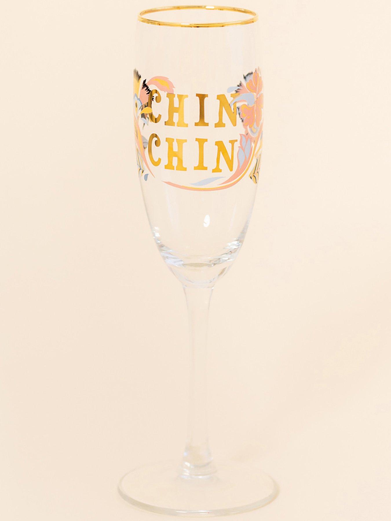 Product photograph of Yvonne Ellen Slogan Champagne Flute Glasses Ndash Set Of 2 from very.co.uk