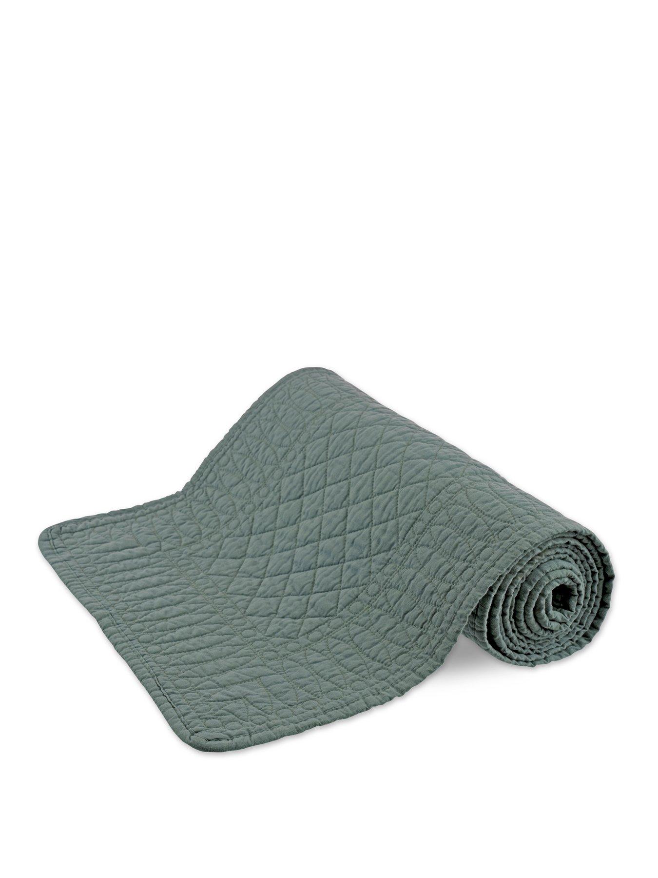 undefined Signature Cotton Table Runner in Sea Green