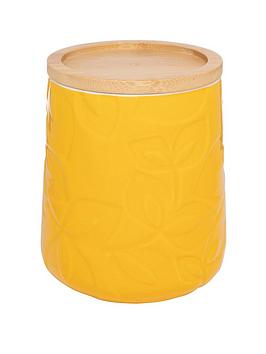 Product photograph of Catherine Lansfield Inga Storage Jar - Yellow from very.co.uk