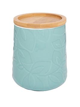 Product photograph of Catherine Lansfield Inga Storage Jar - Teal from very.co.uk