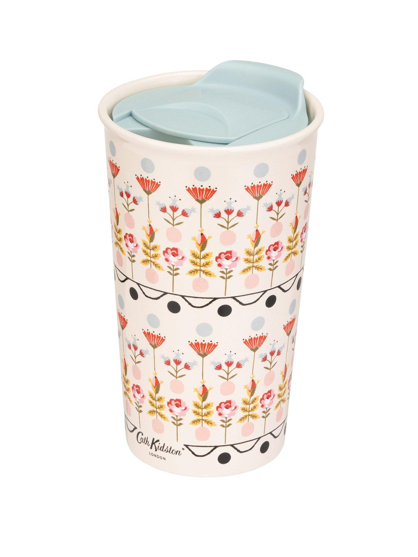 Image 1 of 3 of Cath Kidston Painted Table Ceramic Travel Mug 300ml