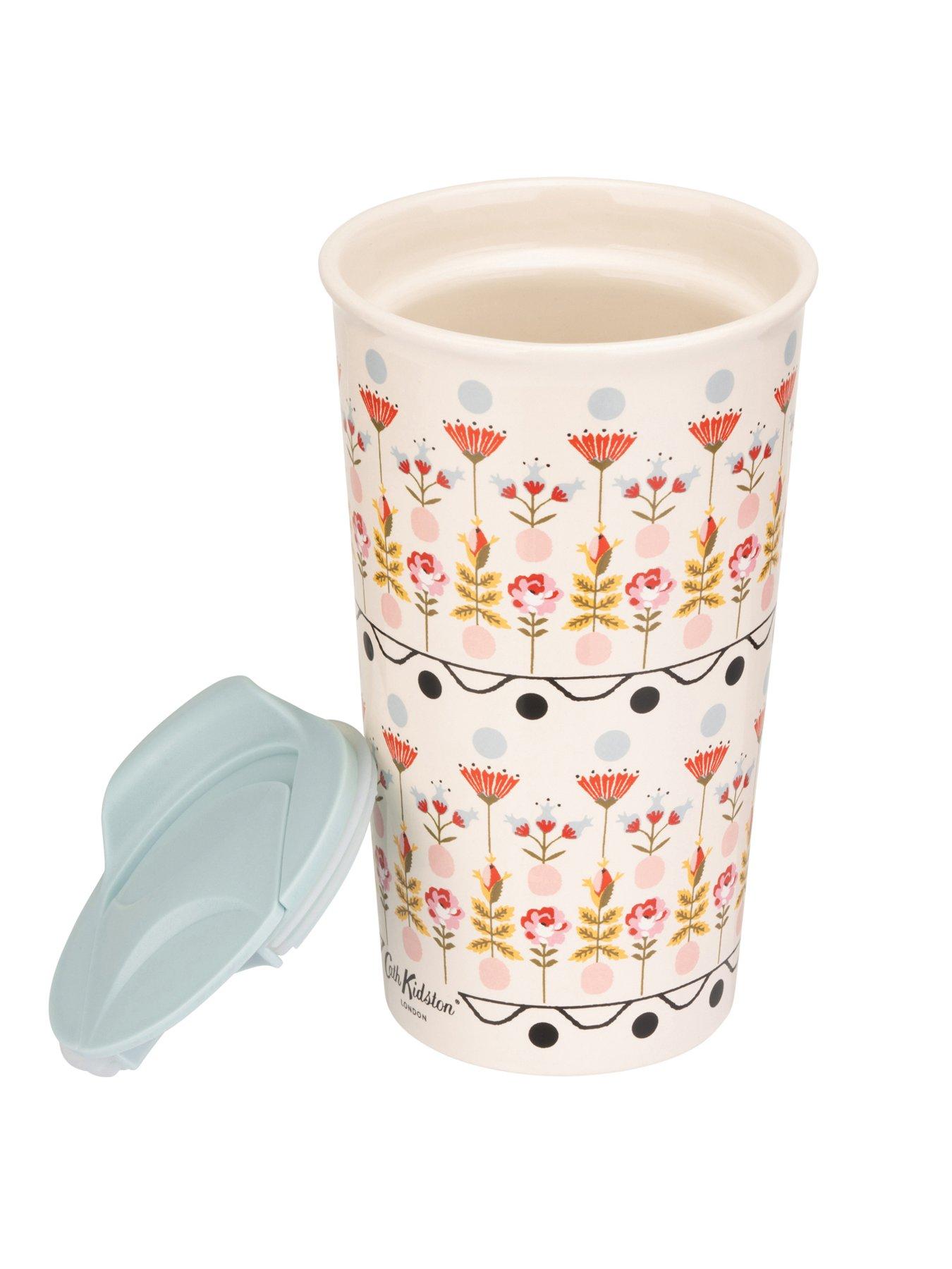 Image 3 of 3 of Cath Kidston Painted Table Ceramic Travel Mug 300ml