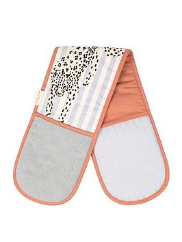 Product photograph of Yvonne Ellen Double Oven Glove Ndash Cheetah from very.co.uk