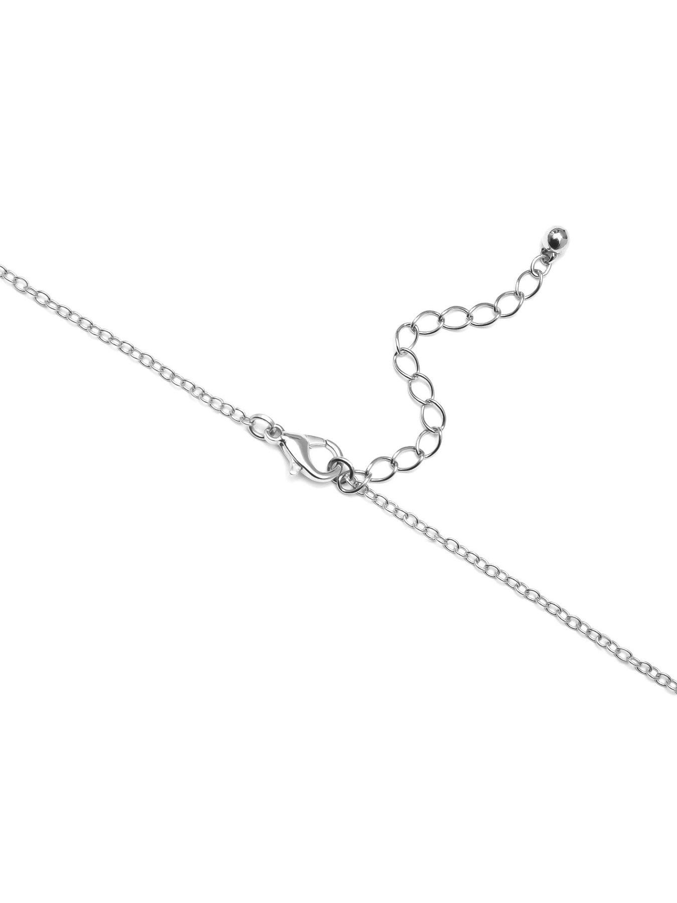 Image 3 of 4 of The Love Collection Quartz Silver Plated Crystal Drop Charm Necklace