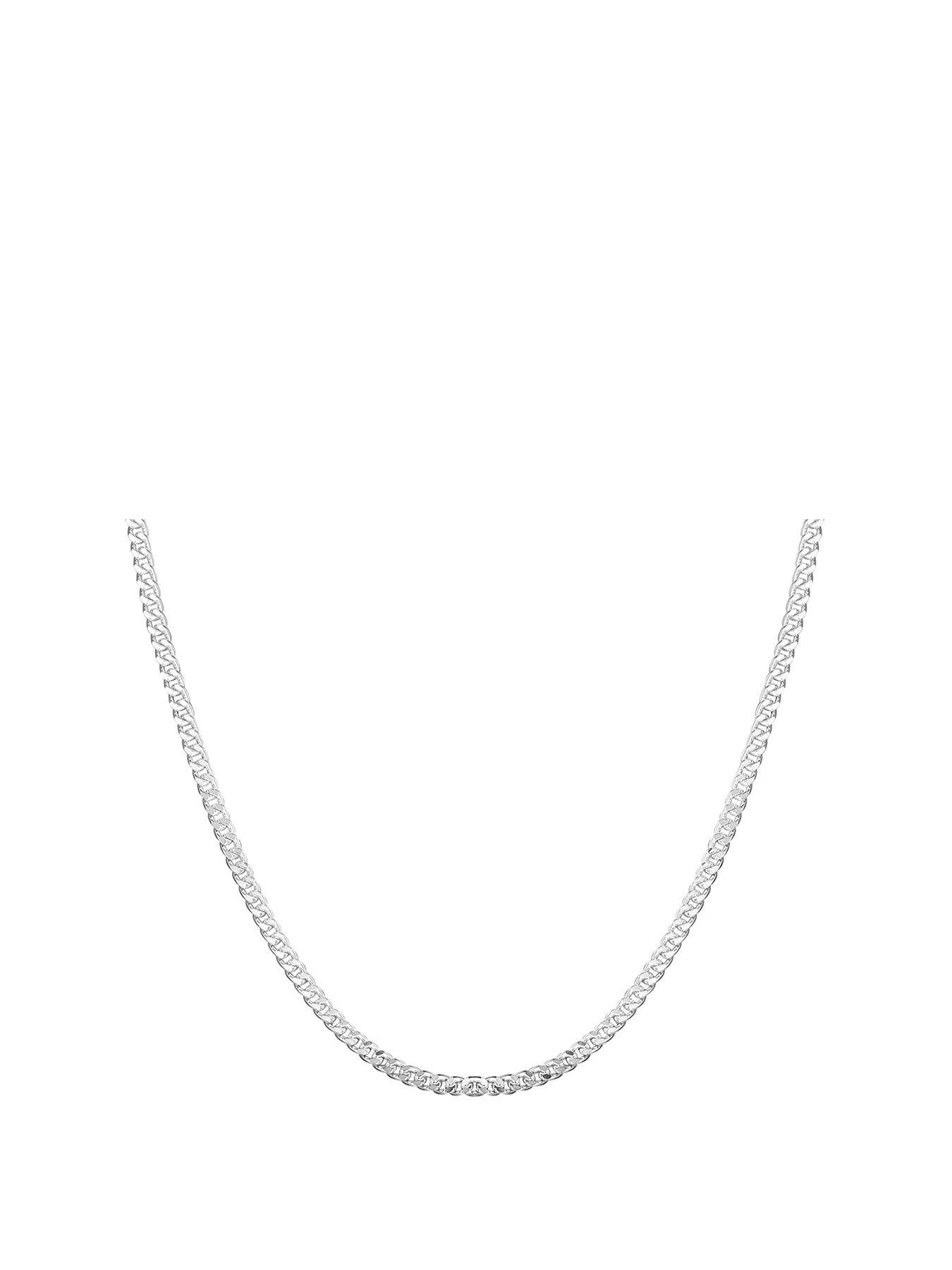 Product photograph of The Love Silver Collection Men S Sterling Silver 1 4oz Curb Necklace from very.co.uk