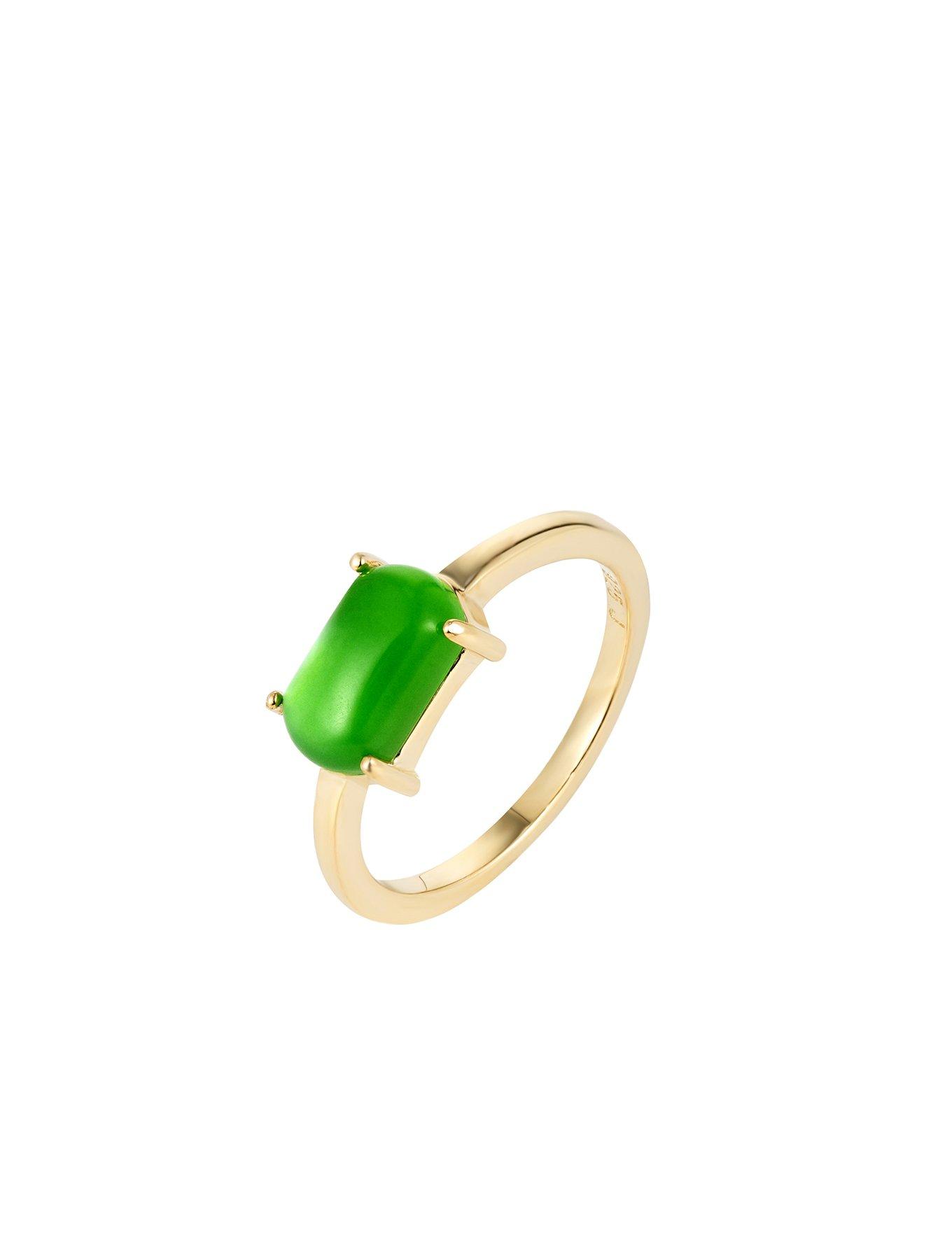 undefined 18ct Gold Plated Sterling Silver Turquoise Gem Stone Ring