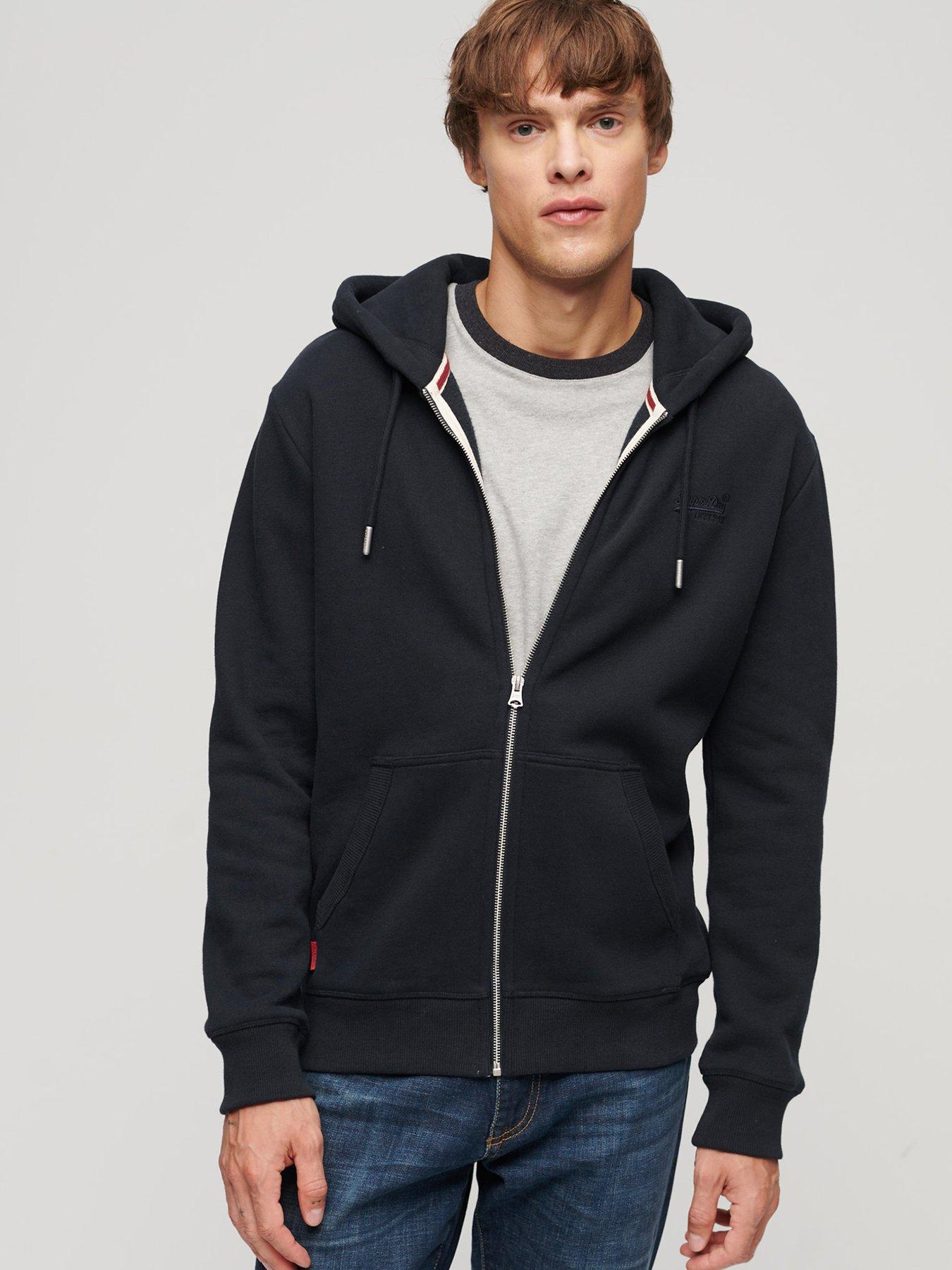 Superdry Essential Logo Zip Hoodie - Navy | Very.co.uk