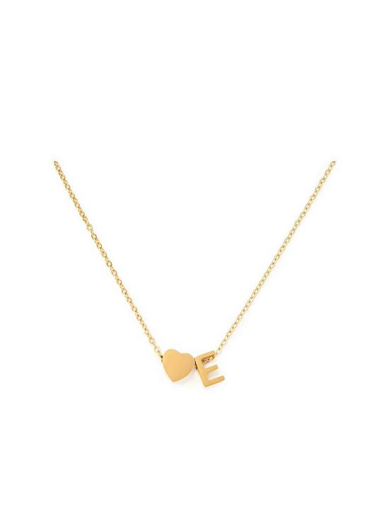The Love Silver Collection Gold Plated Heart and Initial Charm Necklace ...