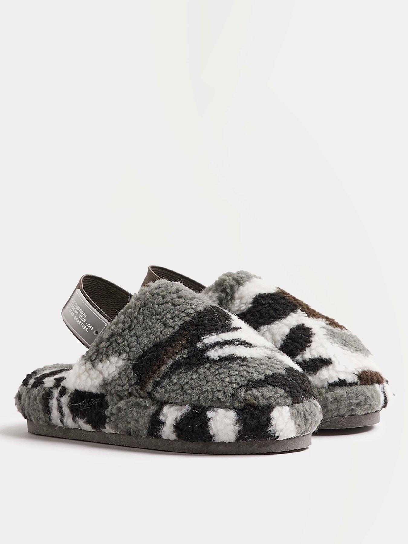 River island grey online slippers