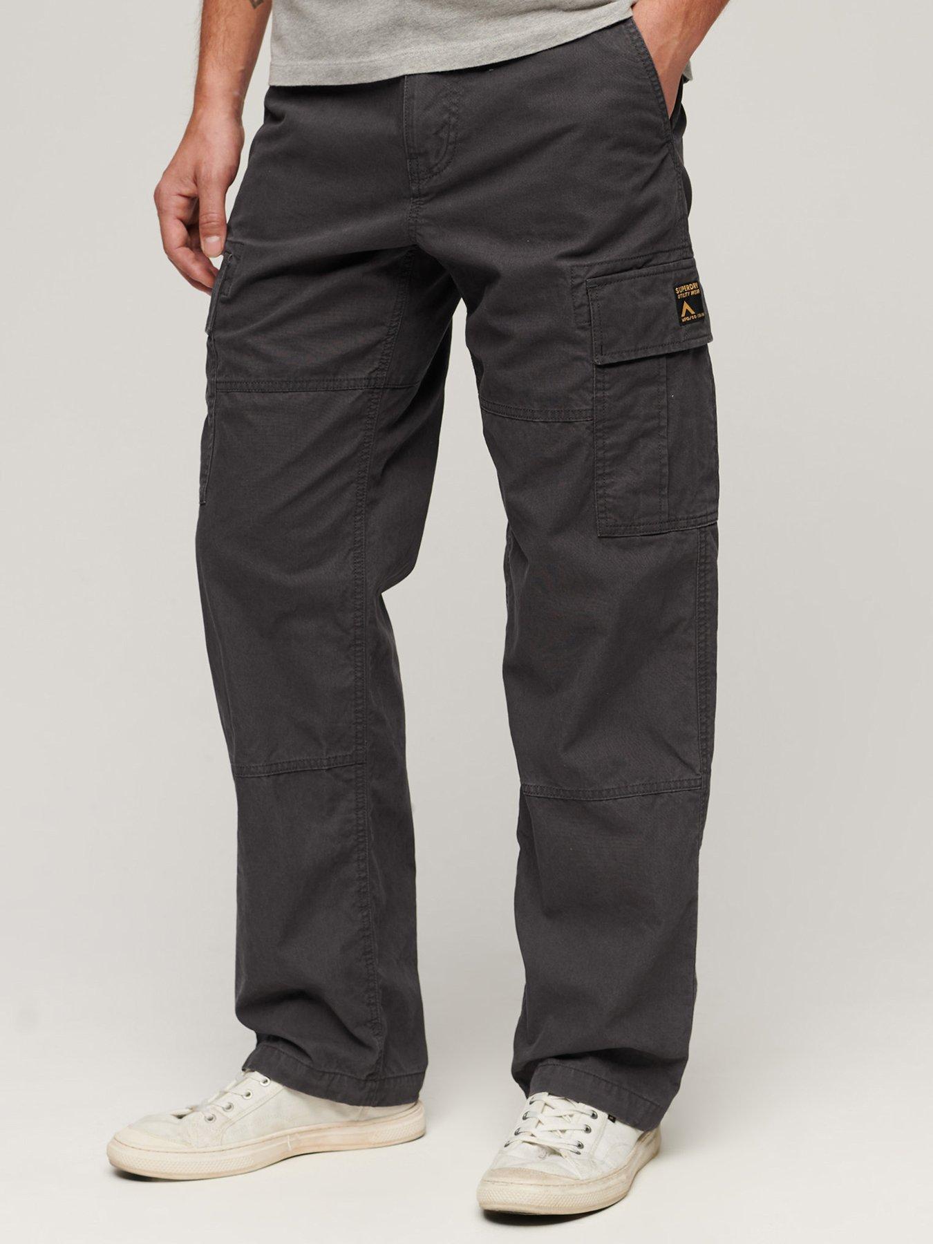 Image 1 of 4 of Superdry Vintage Baggy Cargo Trousers - Grey