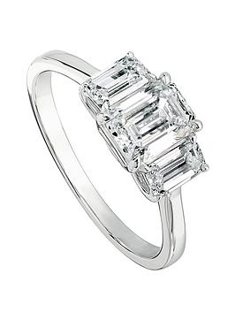 created brilliance murphy , 9ct white gold 1.56ct tw emerald cut lab grown diamond ring