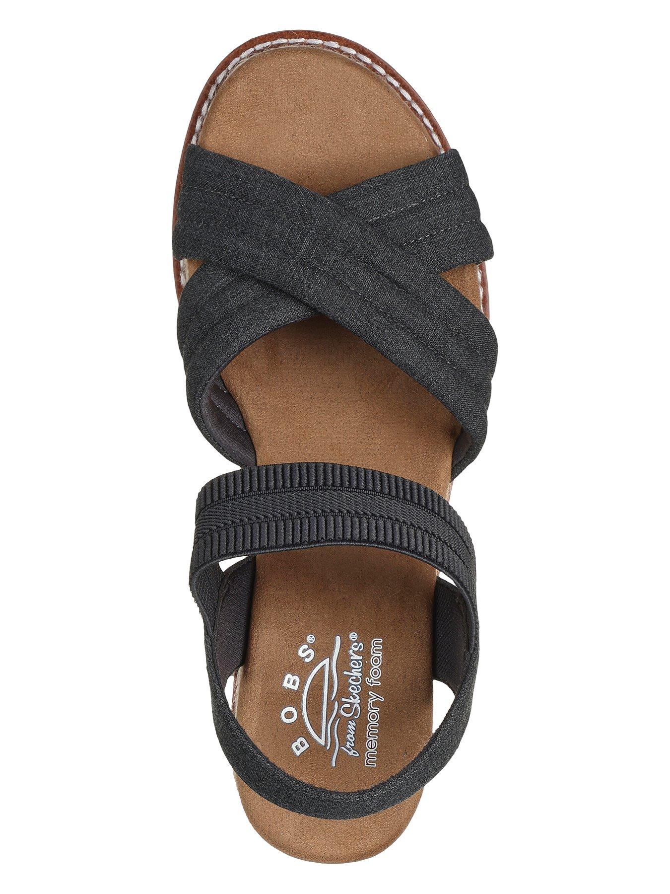 Skechers Desert Chill Padded Cross Strap Sandal Charcoal Textile Very