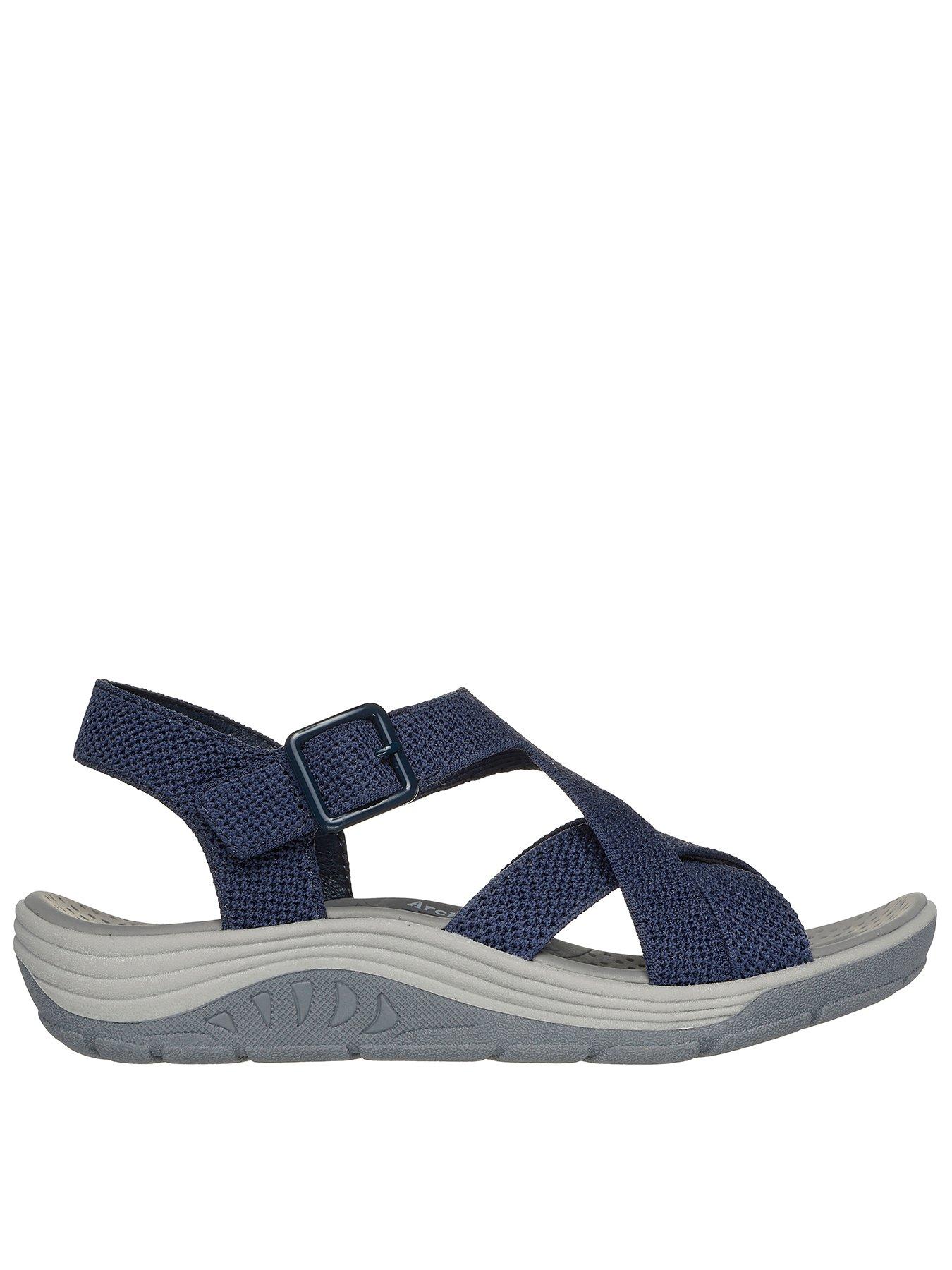 Reggae Cup Strappy Knit Open Toe Sandal Navy Knit