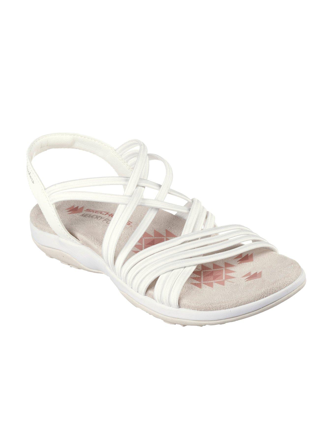 Reggae Slim Strappy Gore Open Toe Slingback Sandal White