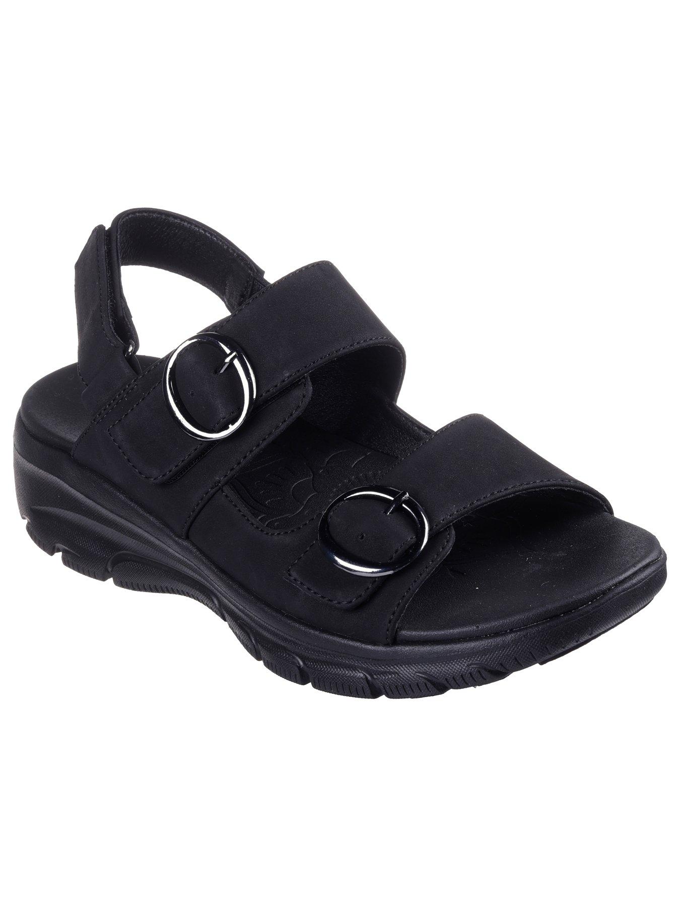 Skechers Easy Going Ring Buckle Trekker Sandals - Black | Very.co.uk