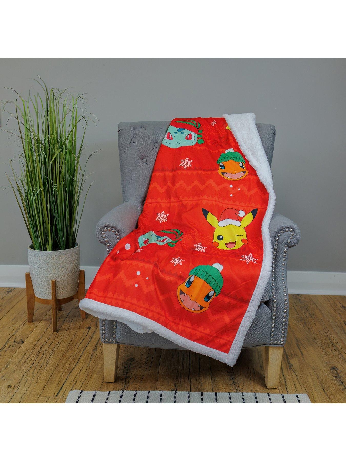 Product photograph of Pokemon Christmas Joy Sherpa Fleece Blanket from very.co.uk