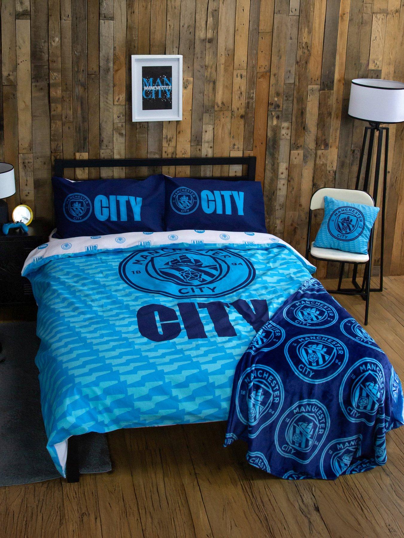 Image 1 of 7 of Manchester City Panel Duvet Cover Set - Multi