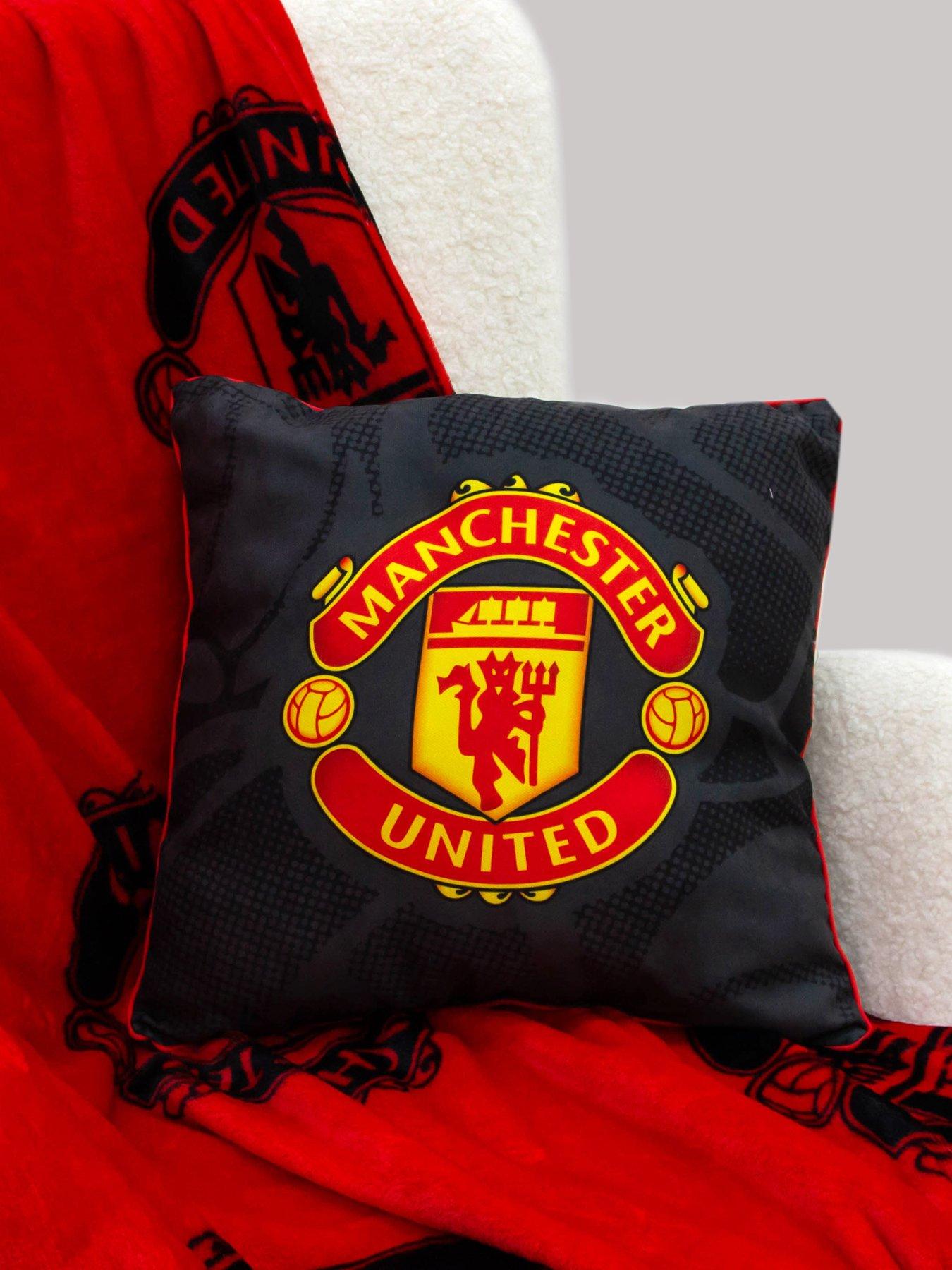 Product photograph of Manchester United Square Cushion from very.co.uk