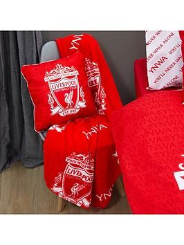 Product photograph of Liverpool Fc Liverpool Panel Fleece Blanket from very.co.uk
