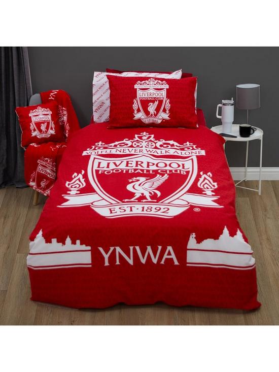 front image of liverpool-fc-panel-duvet-cover-set