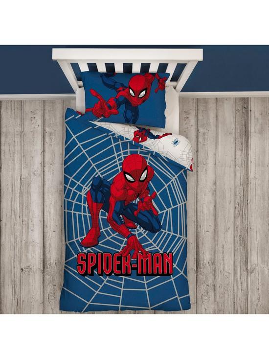 front image of spiderman-crimefighter-duvet-cover-set
