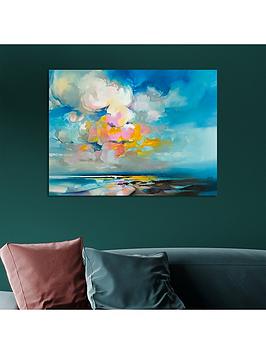 Product photograph of The Art Group Jura Blue Canvas Art Print from very.co.uk