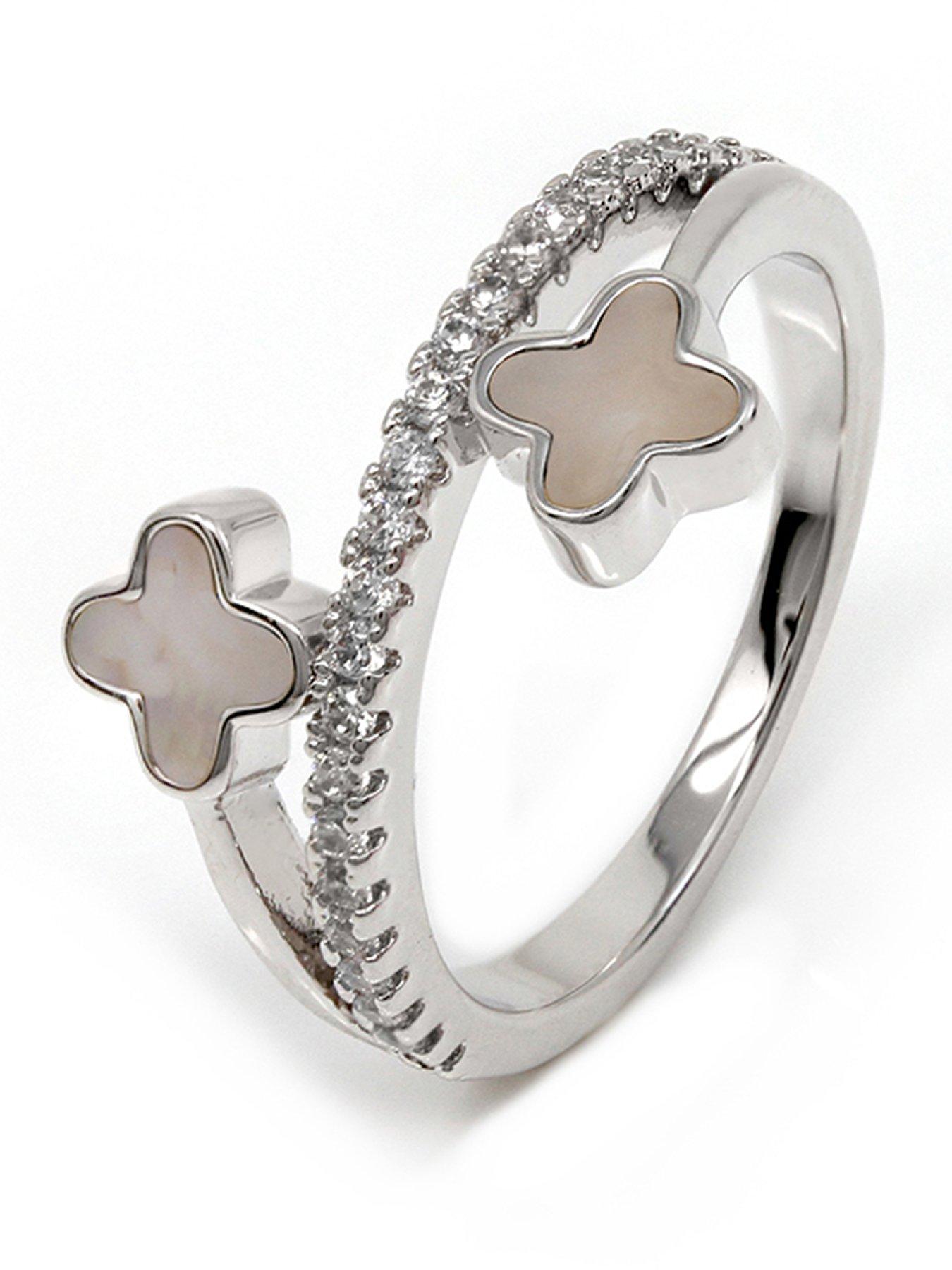 Say It With Luck Ring - Silver & Pearl