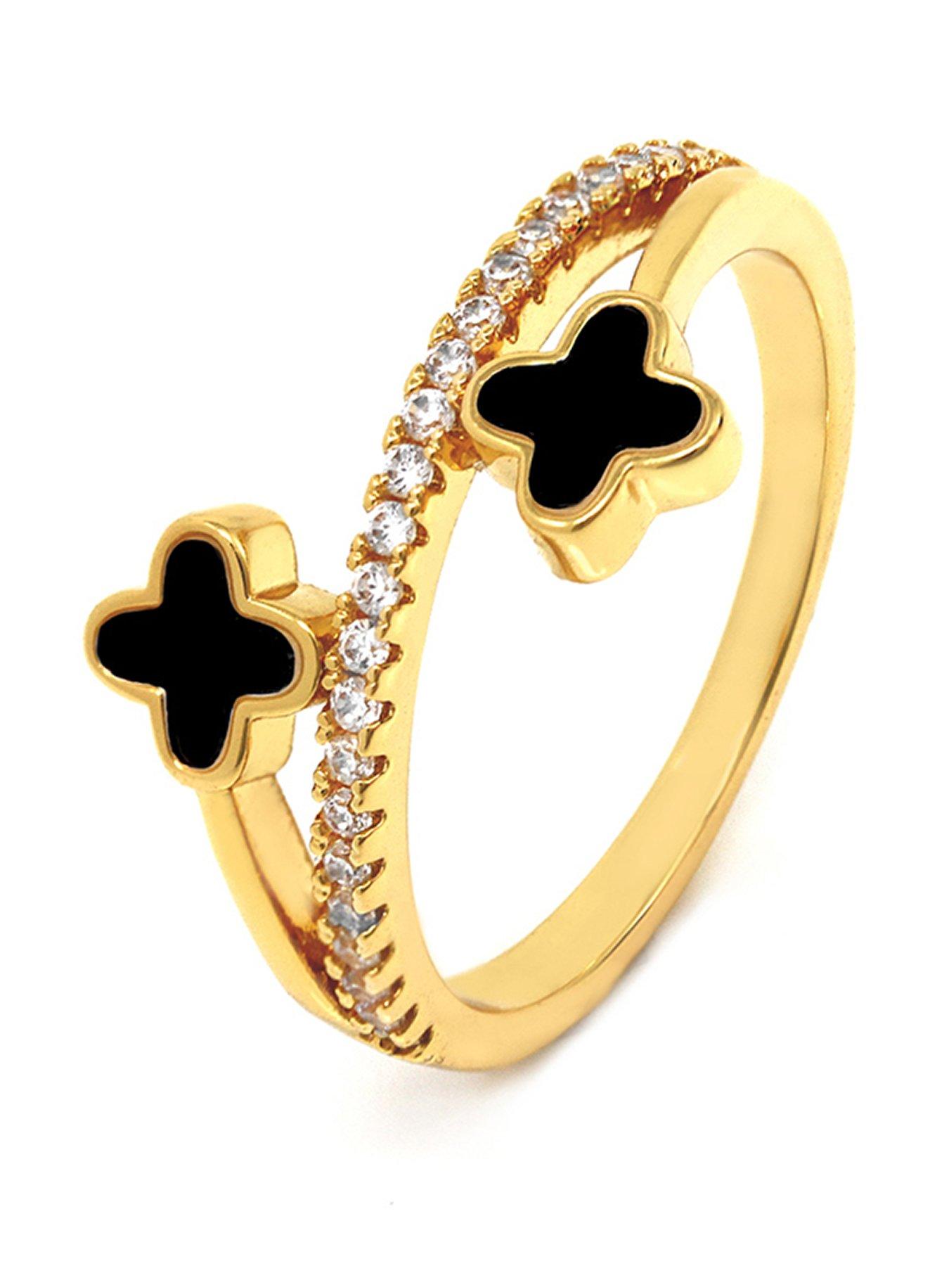 Say It With Luck Ring - Gold & Black
