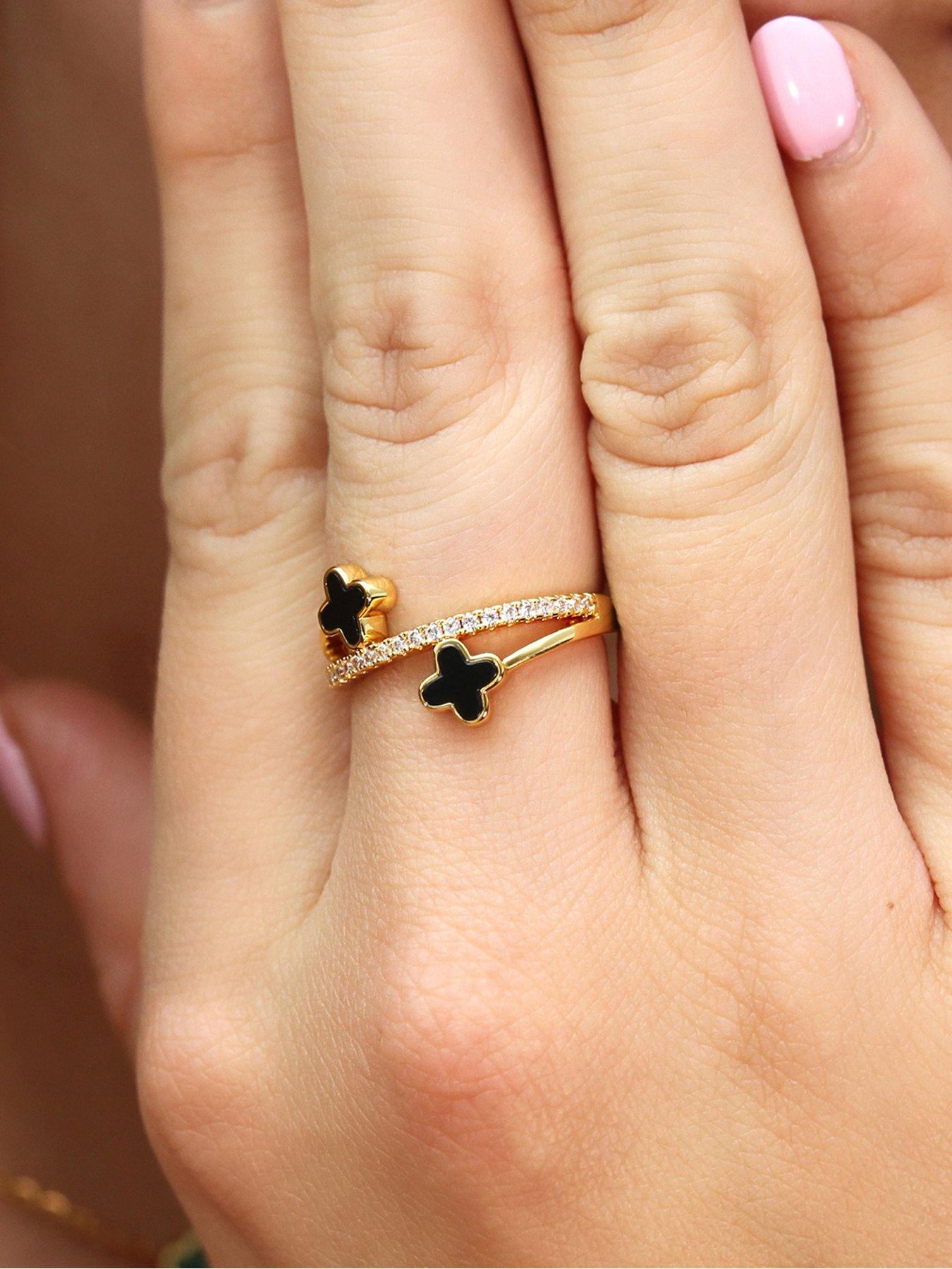 Image 2 of 2 of Say It With Luck Ring - Gold & Black