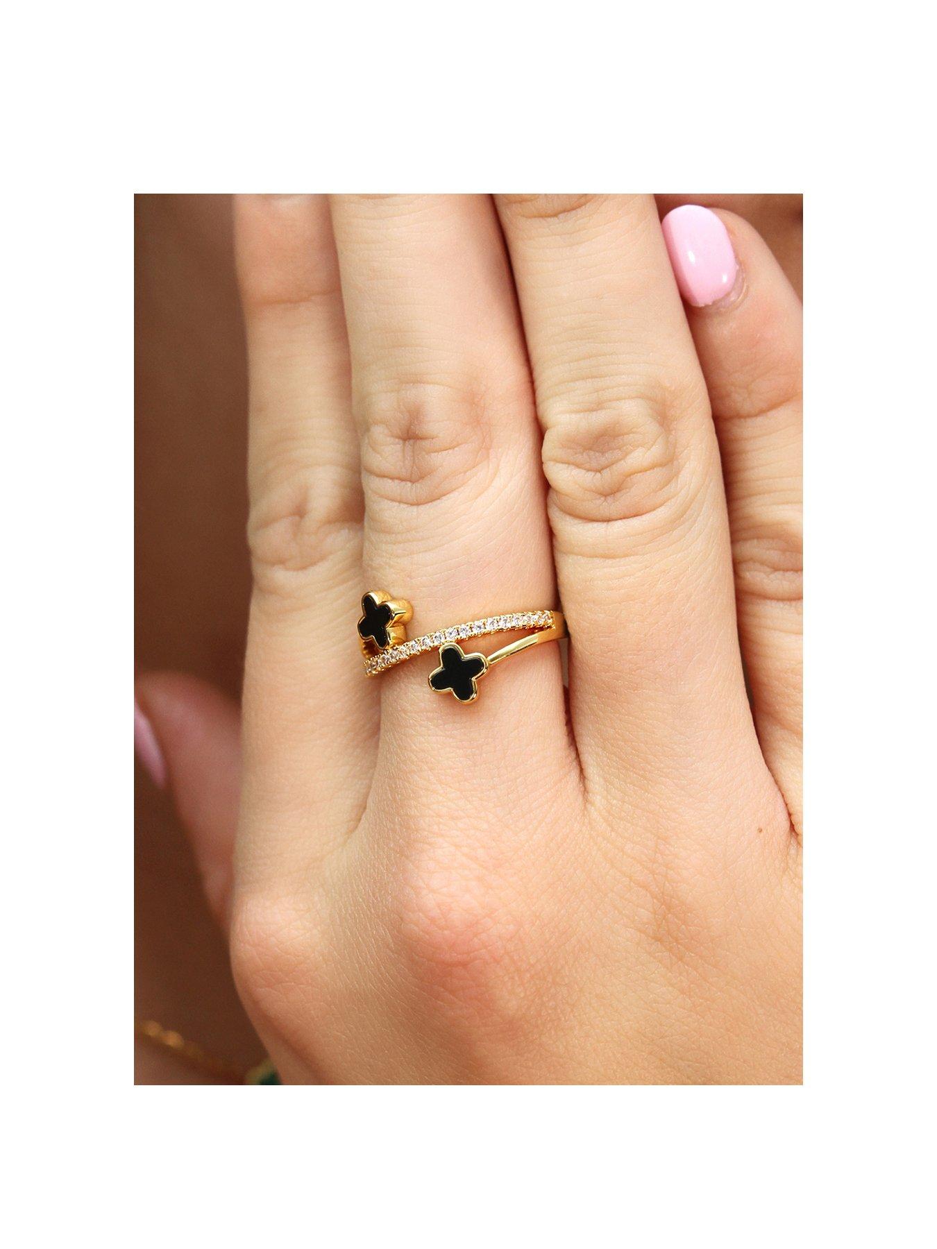 Image 2 of 2 of Say It With Luck Ring - Gold & Black