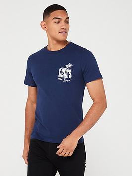 levi's graphic crew neck t-shirt - navy