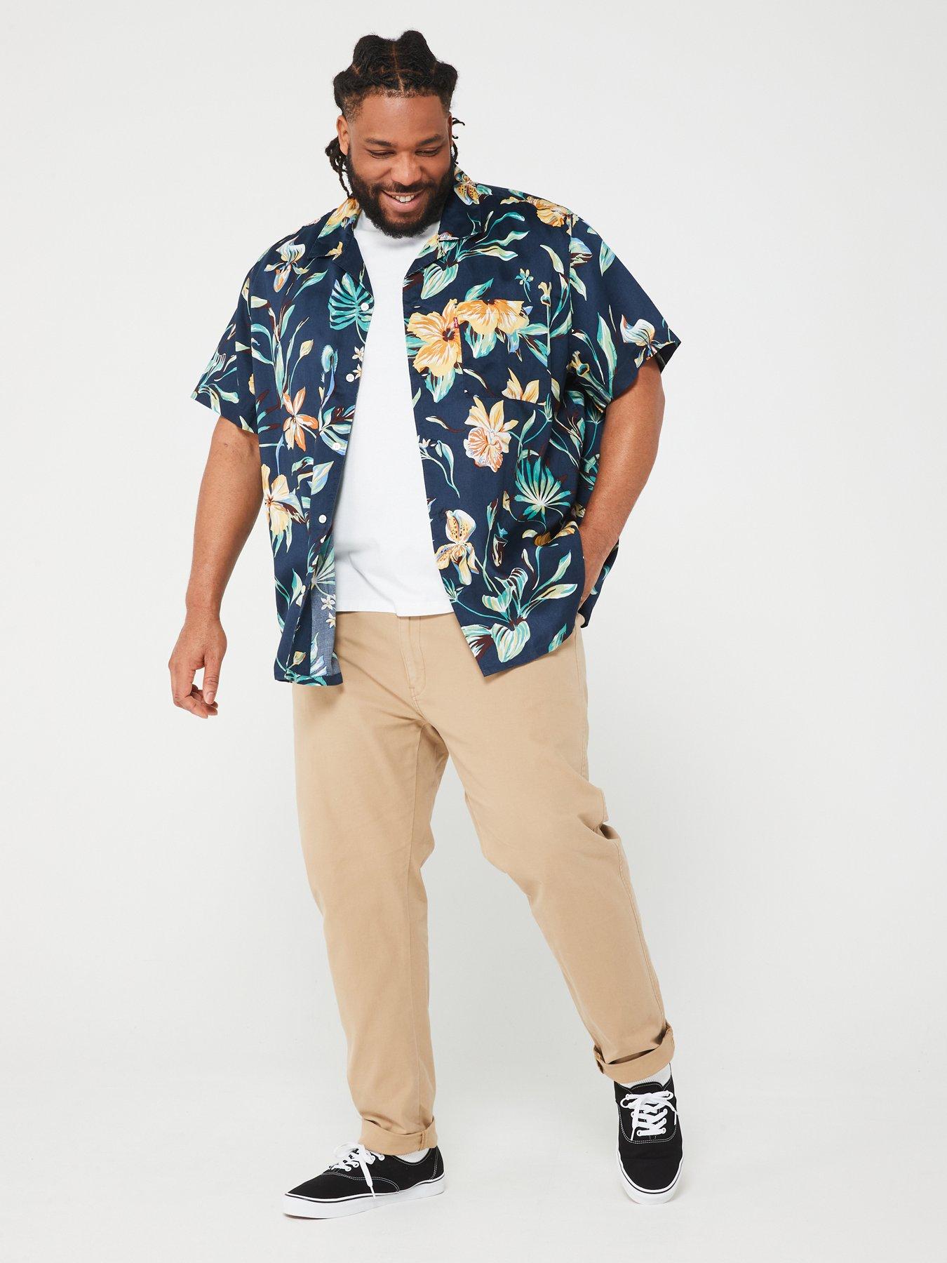 Levi s Big Tall Short Sleeve Hawaiian Resort Shirt Navy Very