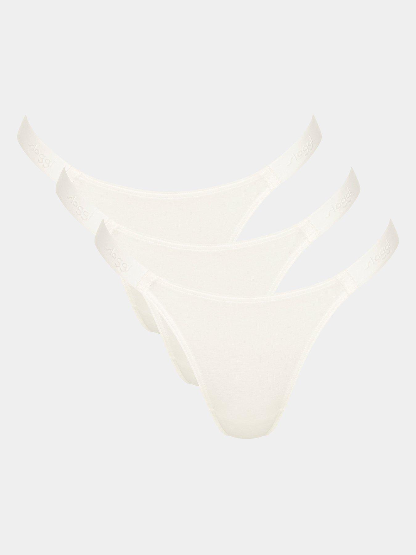 Sloggi GO Casual Tiny Tanga 3 Pack Briefs - Silk White
