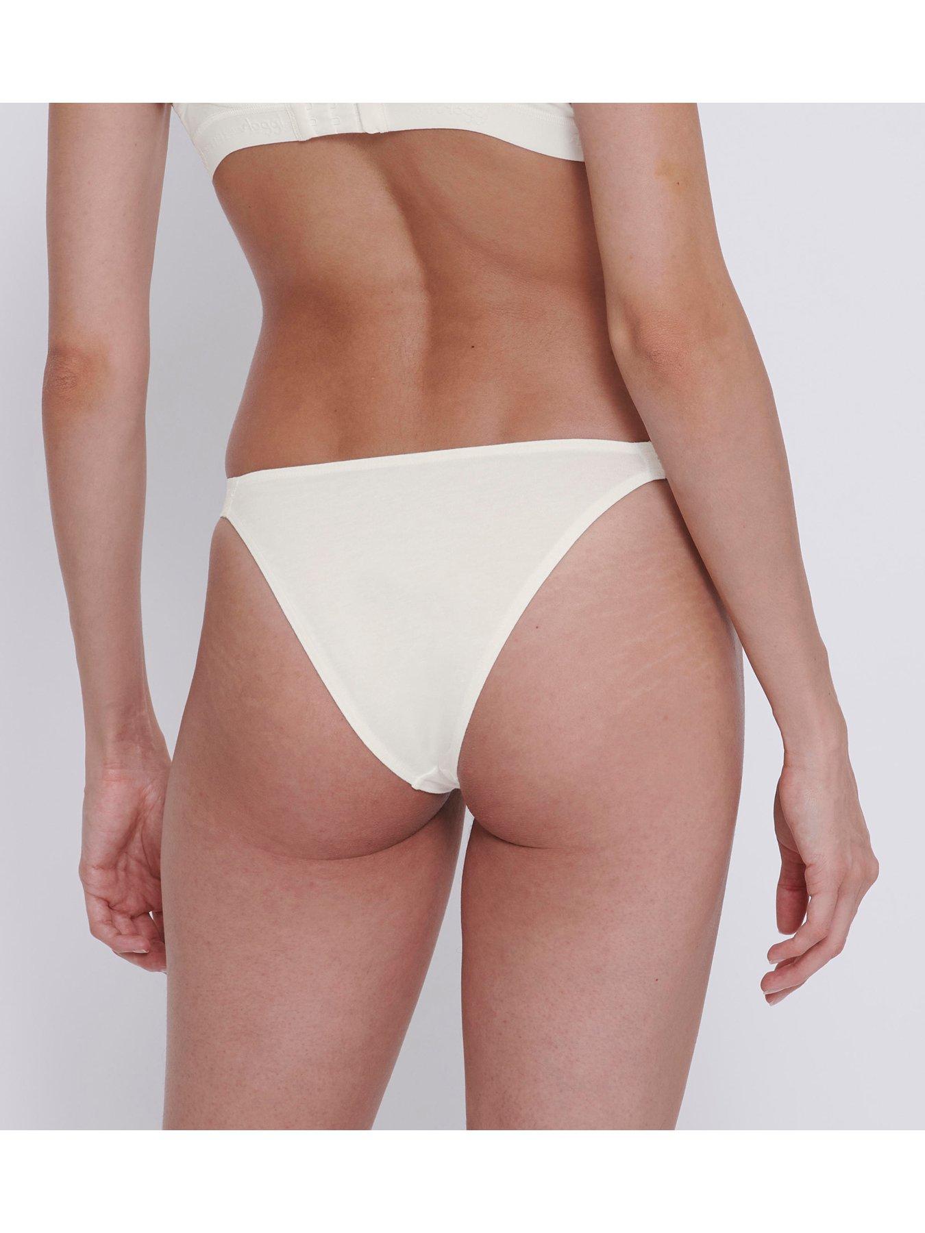 Image 2 of 5 of Sloggi GO Casual Tiny Tanga 3 Pack Briefs - Silk White