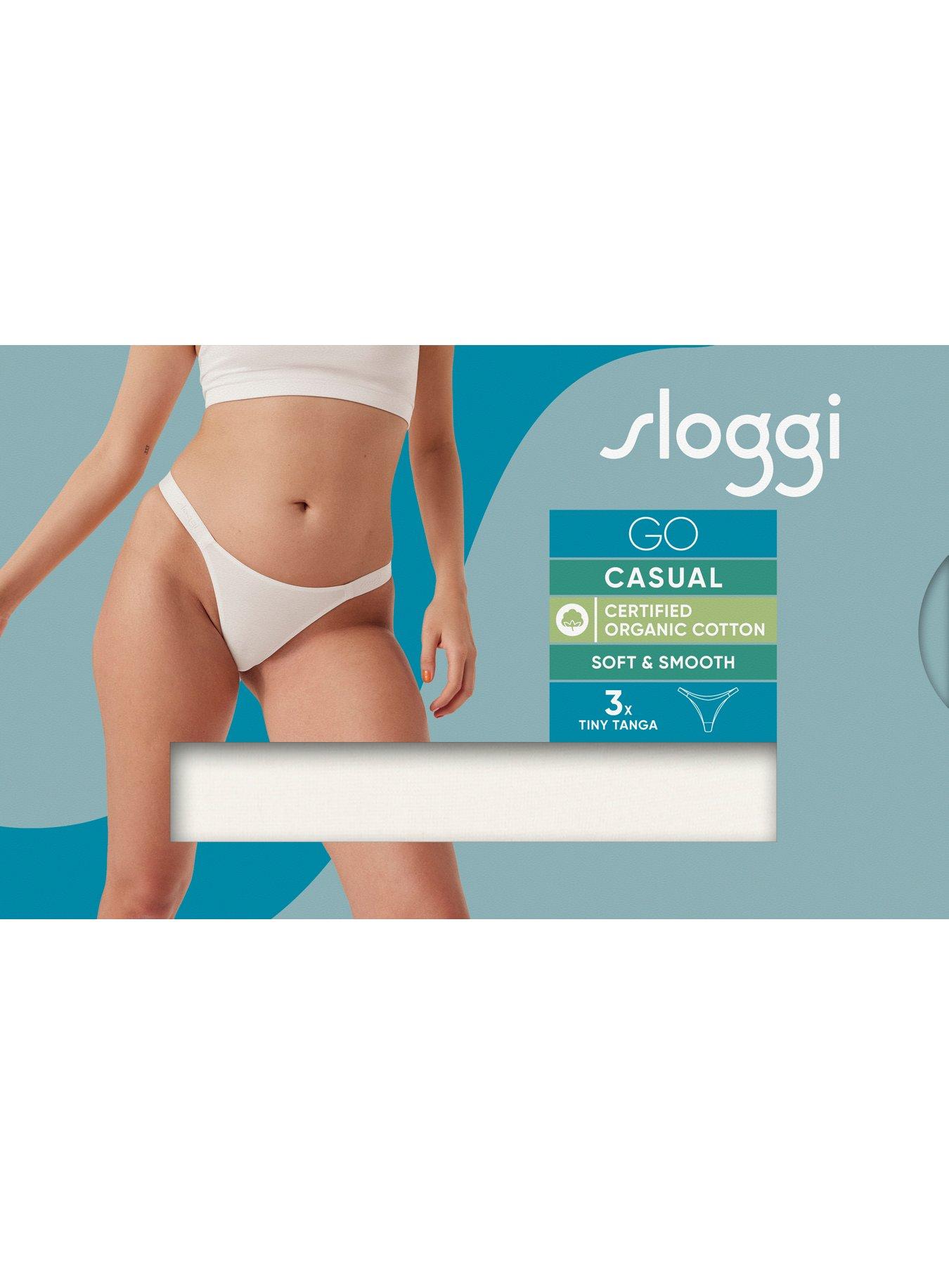 Image 5 of 5 of Sloggi GO Casual Tiny Tanga 3 Pack Briefs - Silk White