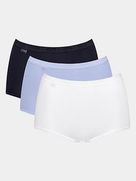 sloggi basic+ maxi casual 3 pack briefs - blue/lilac/white