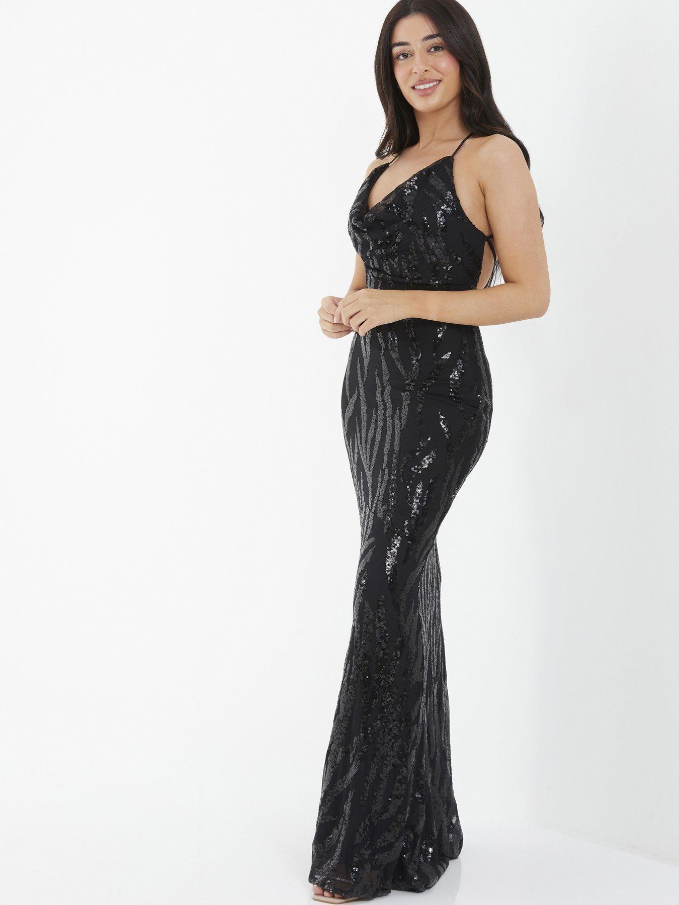 Petite black hotsell sequin dress