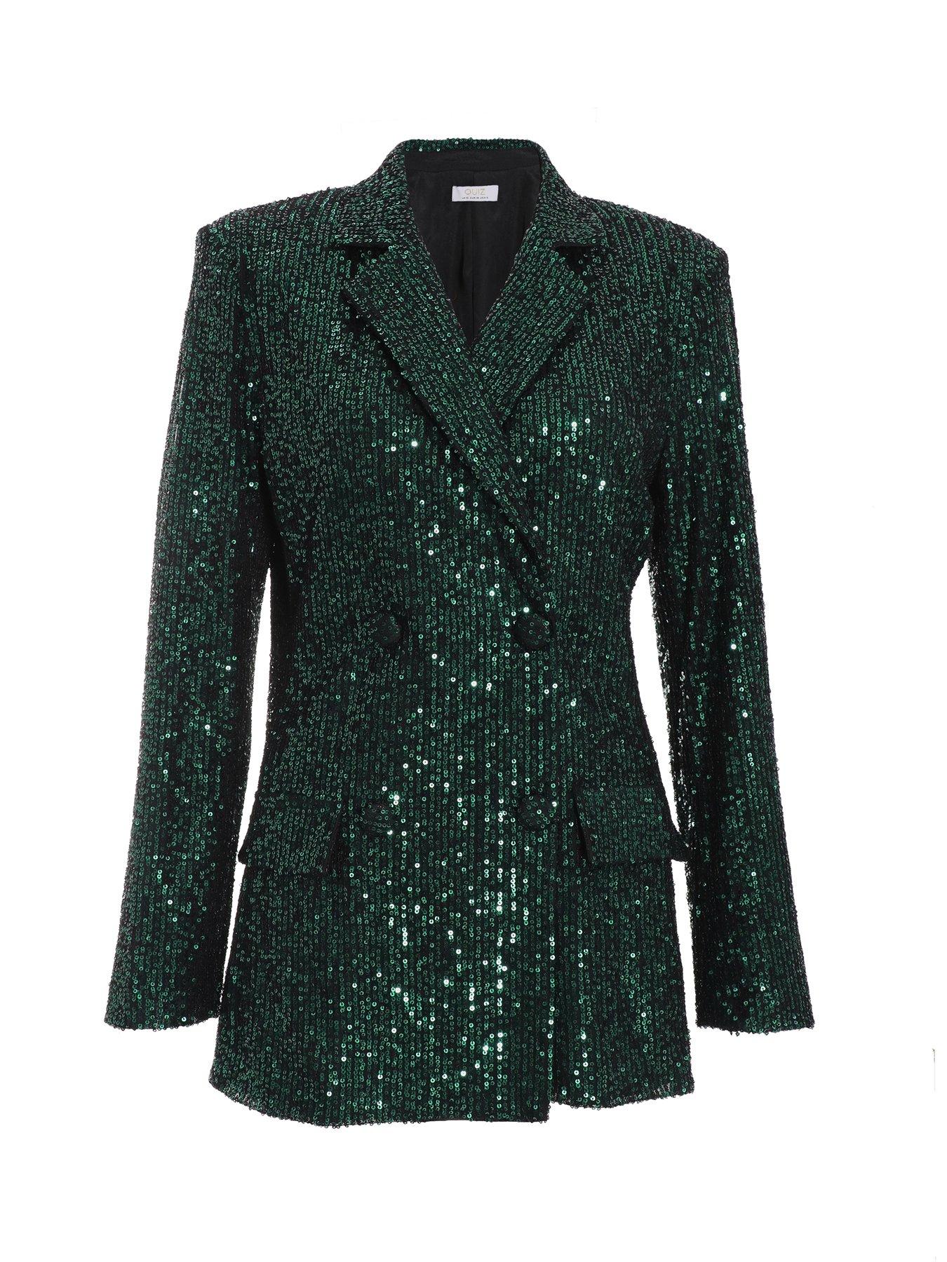 Dark green sequin jacket hotsell