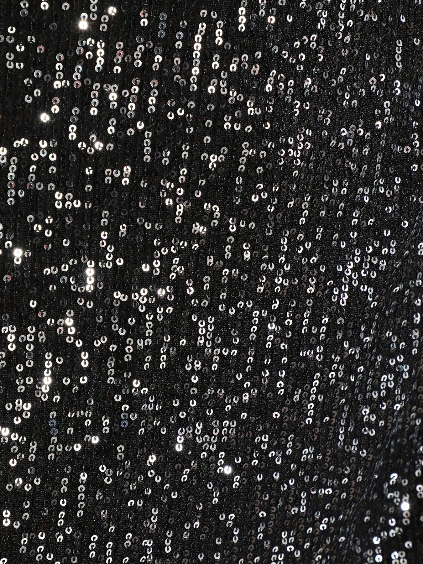 Image 6 of 6 of Quiz Curve Curve Black Sequin Midi Dress