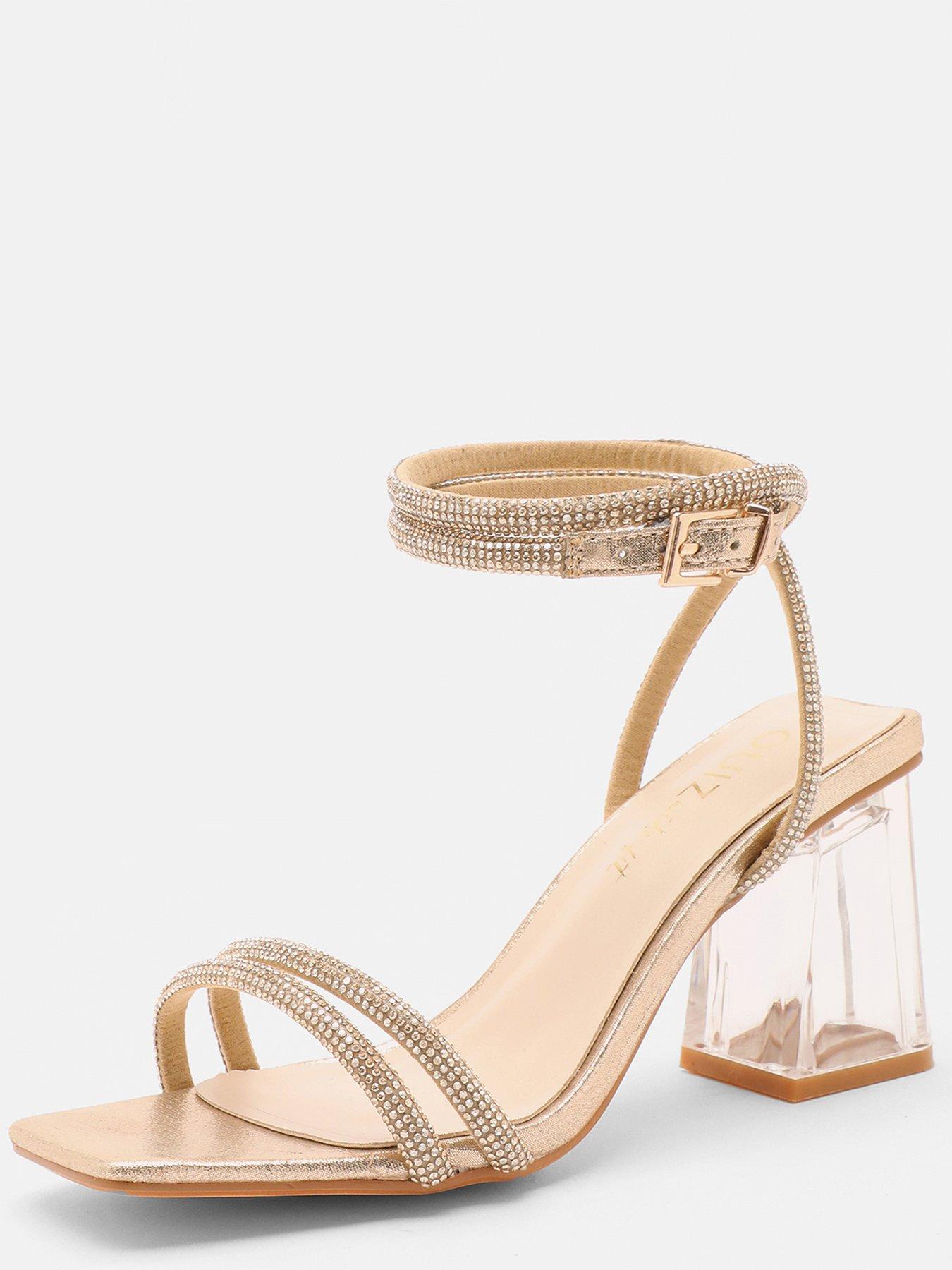 Clear sandals with block heel hotsell