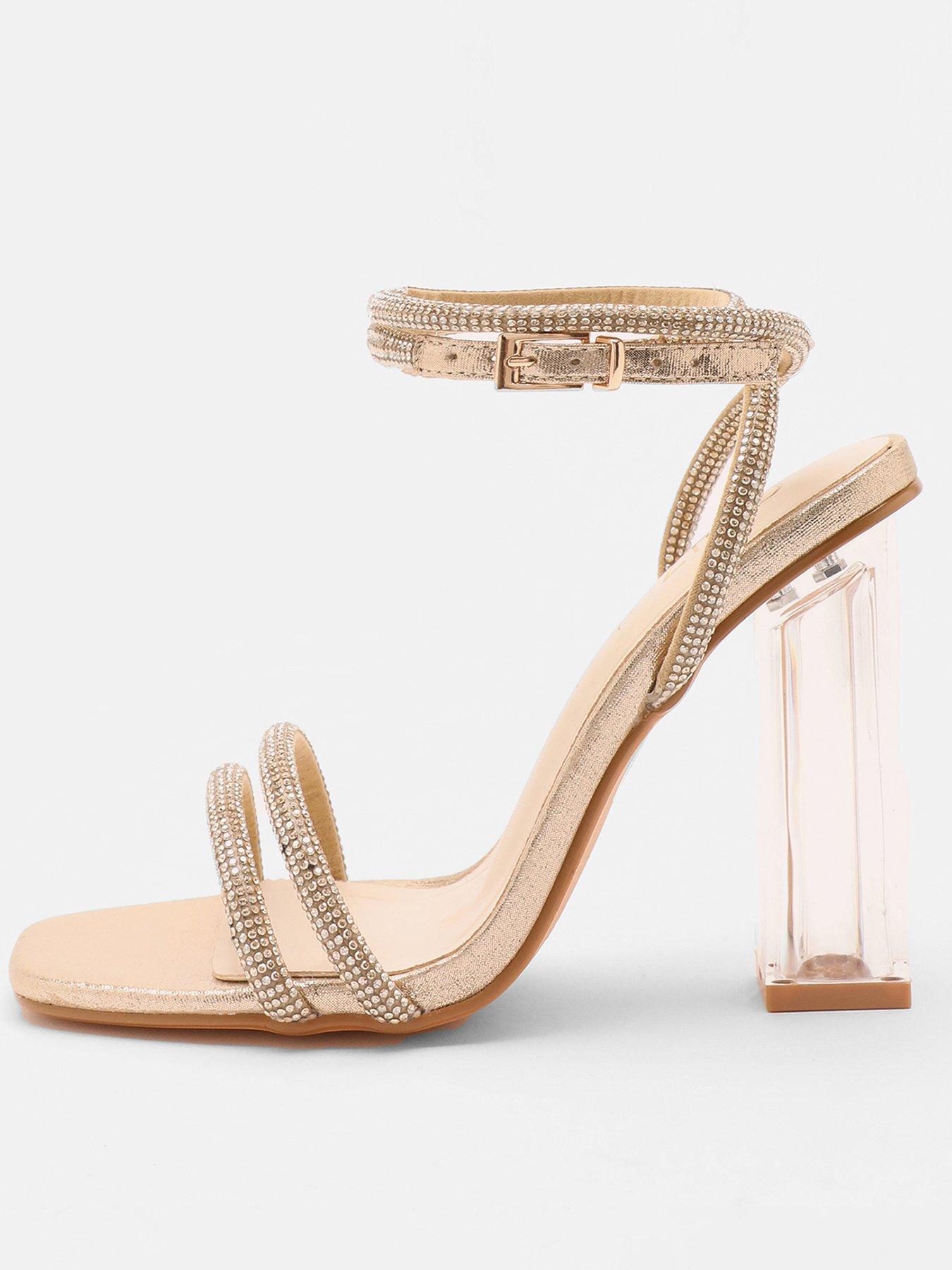 Gold stiletto hot sale sandals