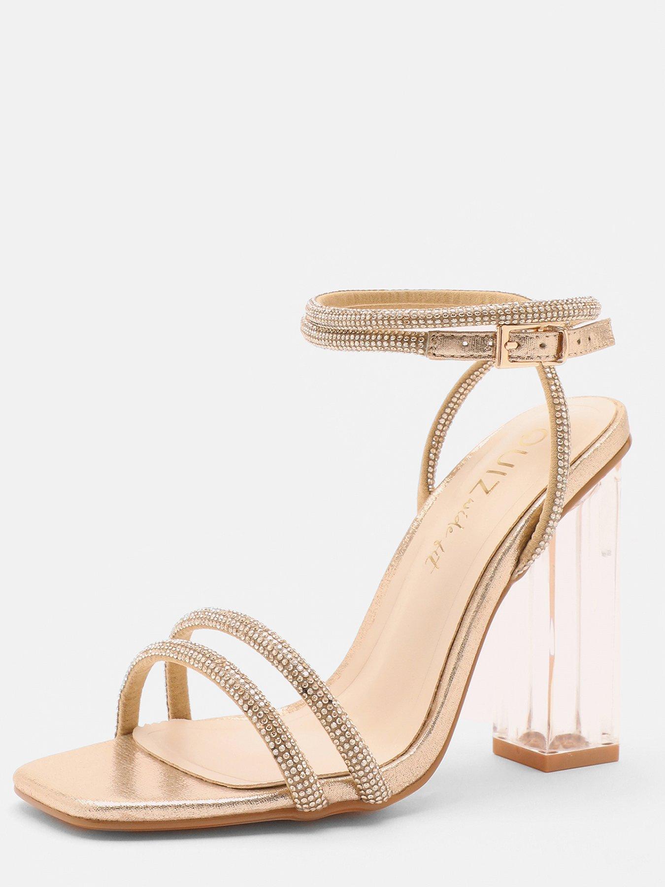 Clear heel sandals wide hot sale fit