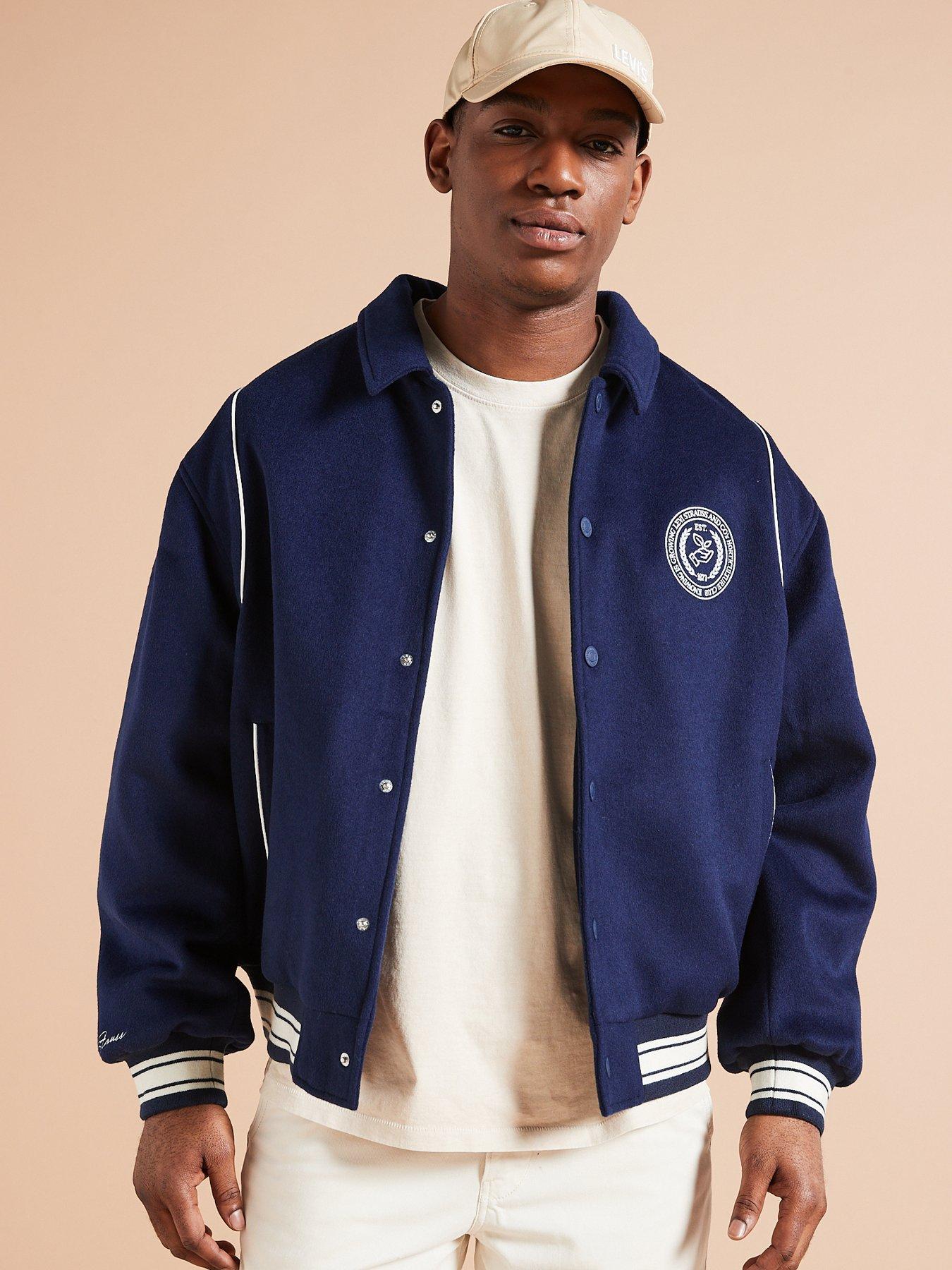 Levi's Sutro Letterman Varsity Bomber Jacket - Dark Blue | Very.co.uk