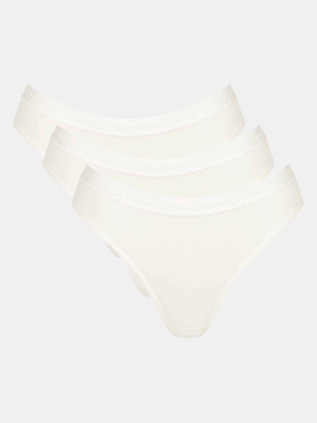 undefined GO Casual High Leg 3 Pack Briefs - Silk White