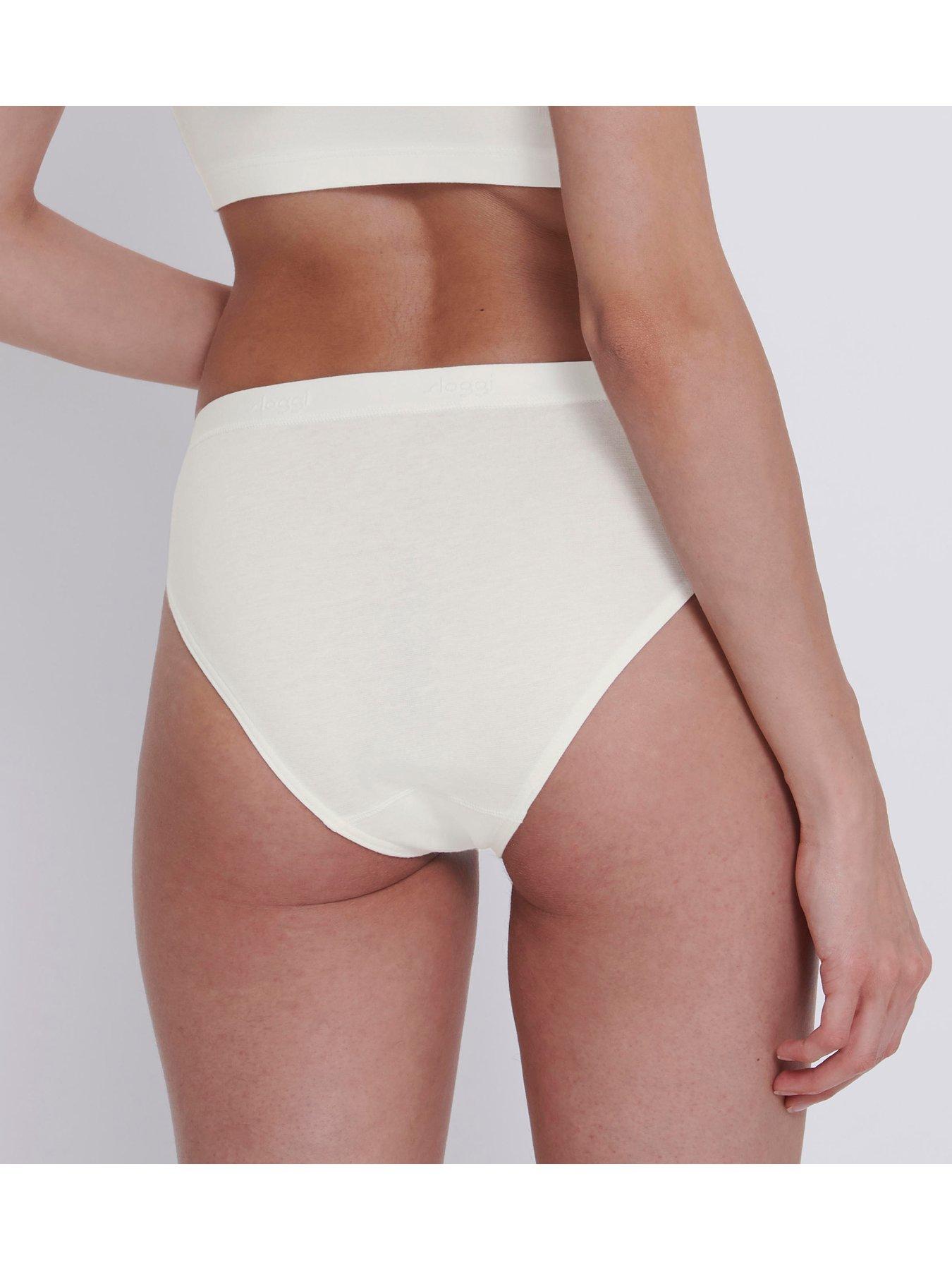 Image 2 of 5 of Sloggi GO Casual High Leg 3 Pack Briefs - Silk White