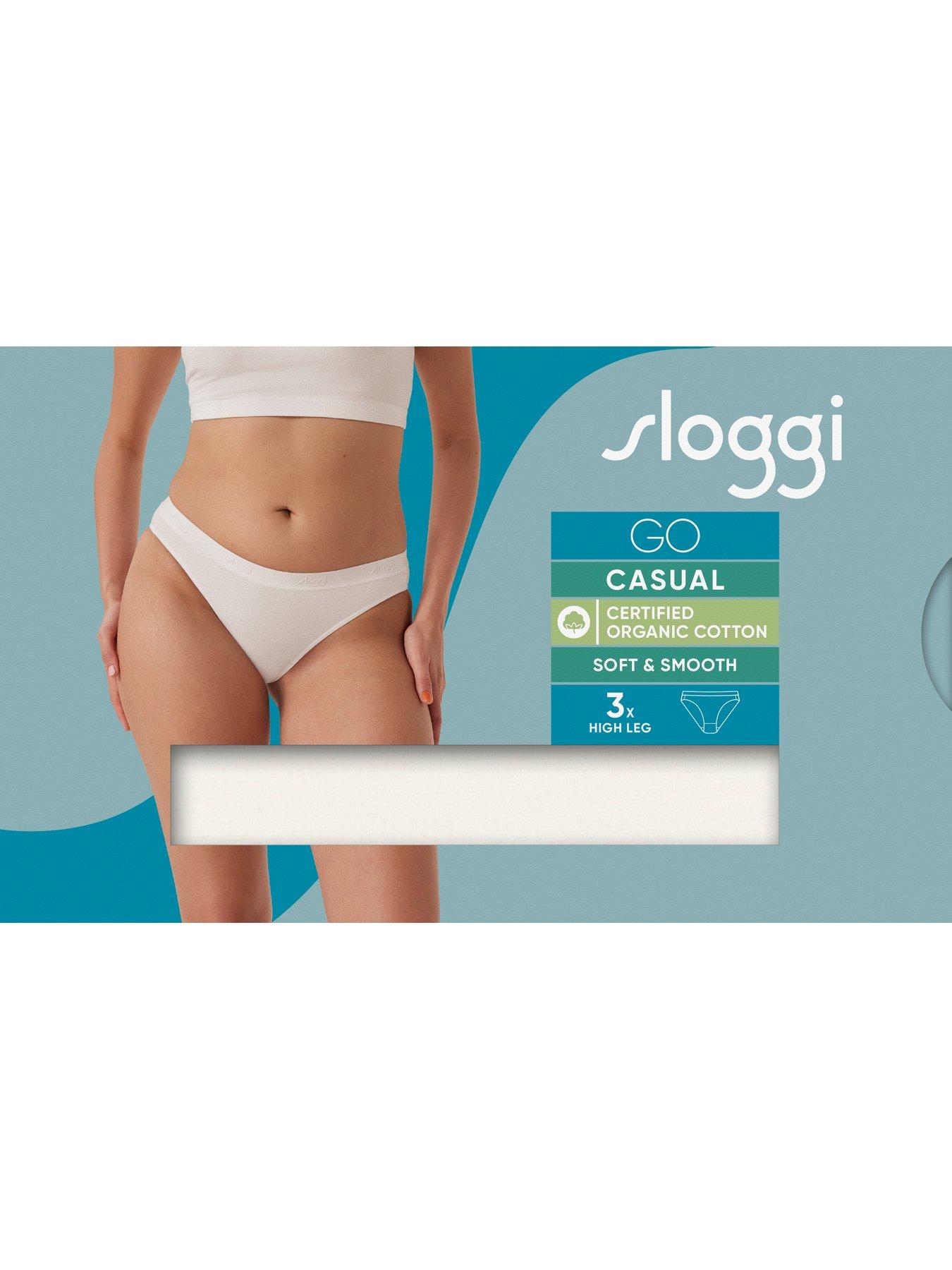 Image 5 of 5 of Sloggi GO Casual High Leg 3 Pack Briefs - Silk White